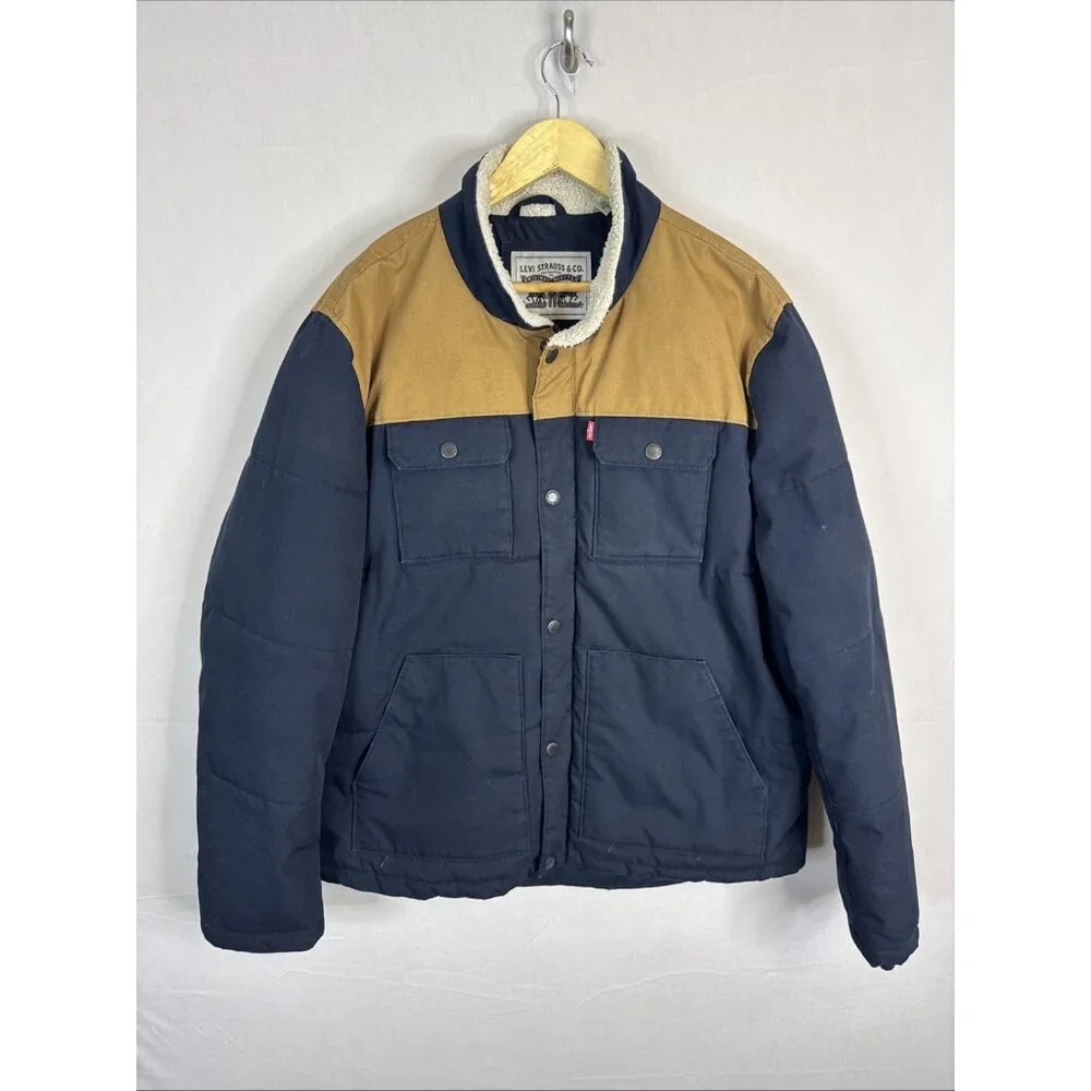 Levi’s Woodsman Quilted Puffer‎ Jacket XL with Sherpa Collar